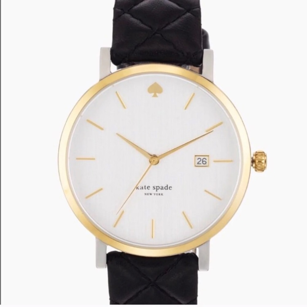 Kate Spade Quilted Black Leather Watch